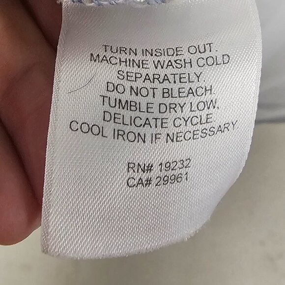 Vintage Alfred Dunner Blue Tan Chevron Striped Short Sleeve Sweater Pointelle 2X - Picture 10 of 11